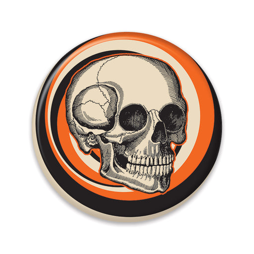 Vintage Halloween Skull Button – 2" – (1/Card) by Beistle for Halloween-Vintage Printed Buttons
