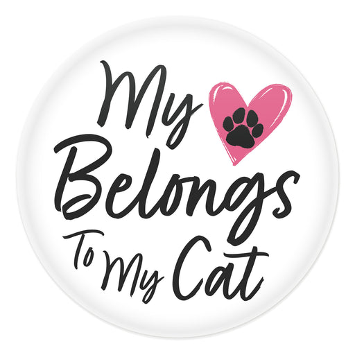 My Heart Belongs To My Cat Button – 2" – (1/Card) by Beistle for Valentines Printed Buttons