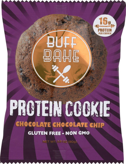 BUFF BAKE: Protein Cookie Chocolate Chocolate Chip, 2.82 oz - No Brand For Less 
