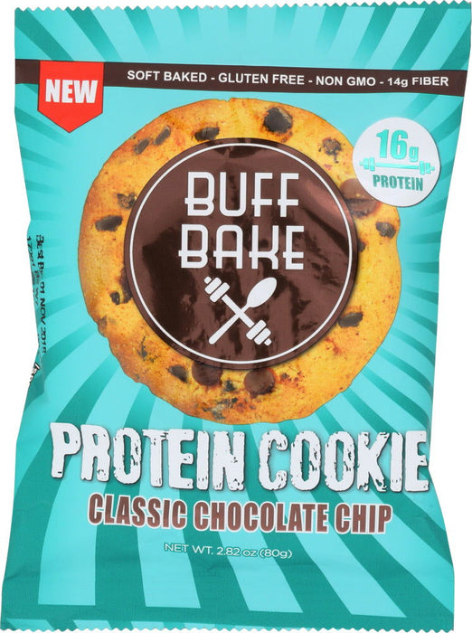 BUFF BAKE: Protein Cookie Classic Chocolate Chip, 2.82 oz - No Brand For Less 