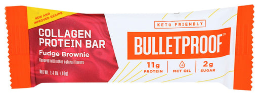 BULLETPROOF: Collagen Protein Bar Fudge Brownie, 1.4 oz - No Brand For Less 