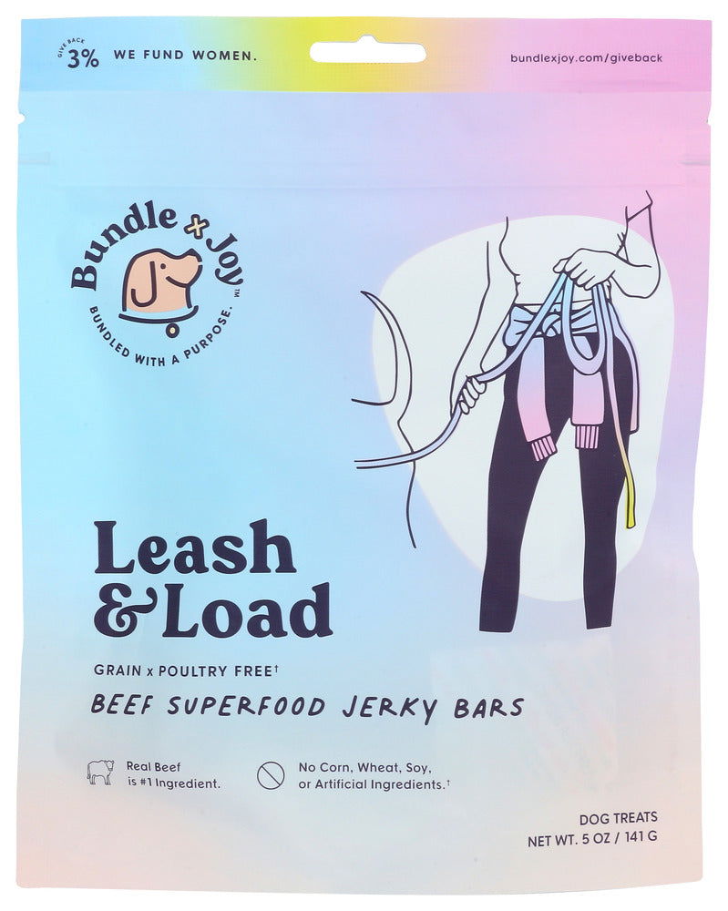 BUNDLE X JOY: Leash and Load Beef Jerky Superfood Bars, 5 oz - No Brand For Less