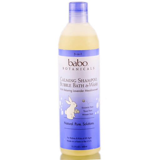 Babo Botanicals Shampoo Bubblebath and Wash Calming Lavender 15 oz - No Brand For Less 