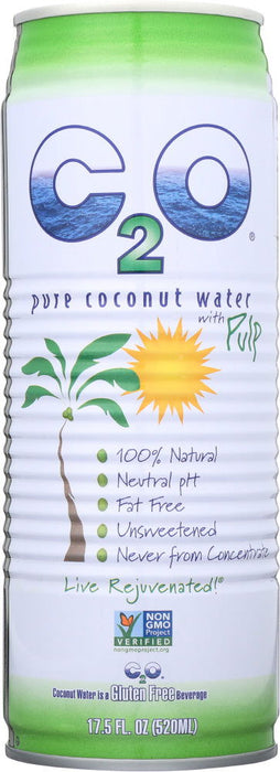 C2O: Pure Coconut Water With Pulp, 100%, 17.5 Oz - No Brand For Less 