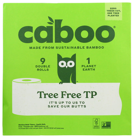 CABOO: Tree Free Bath Tissue 9Pack 300 Sheet, 1 ea - No Brand For Less