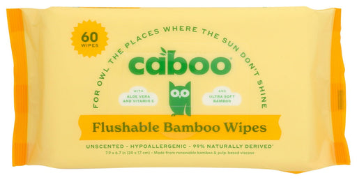 CABOO: Wipes Bamboo Flushable, 60 ct - No Brand For Less