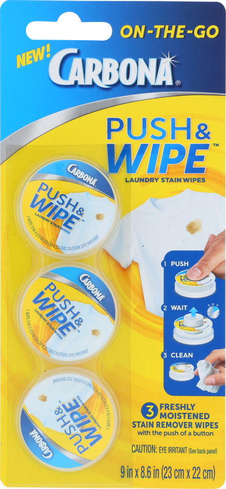 CARBONA: Stain Remover Push and Wipe, 3 pk - No Brand For Less 