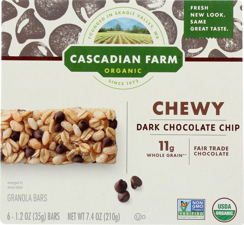 CASCADIAN FARM: Chewy Dark Chocolate Chip Granola Bars, 7.4 oz - No Brand For Less