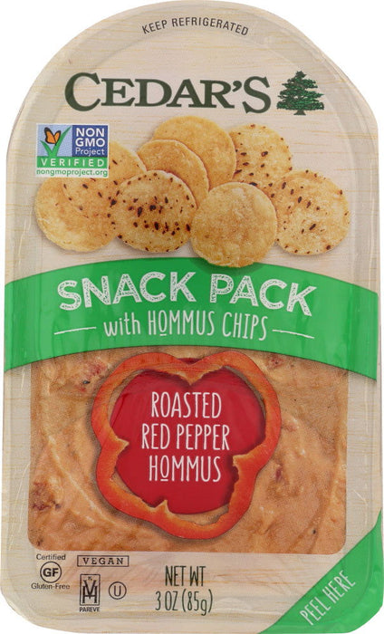 CEDARS: Roasted Red Pepper With Hummus Chips, 3 oz - No Brand For Less 