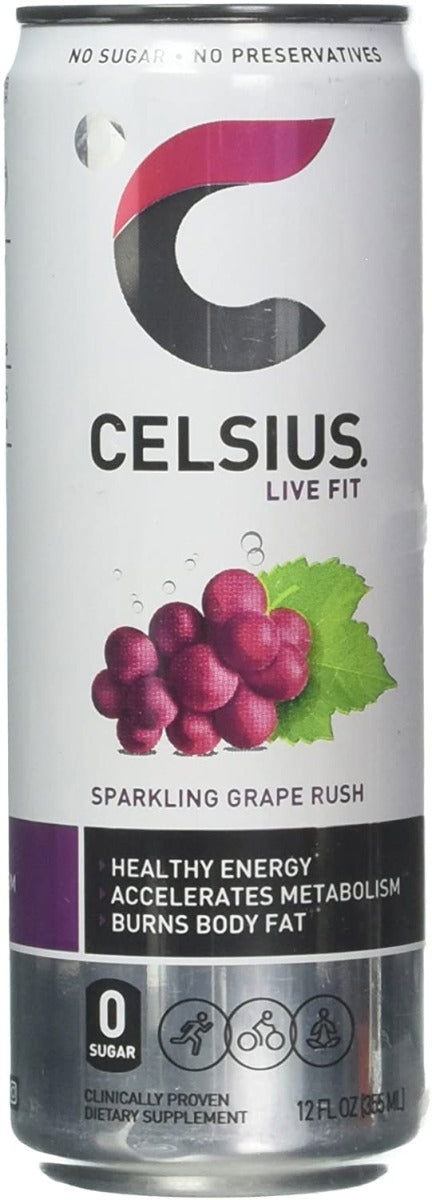 CELSIUS: Live Fit Sparkling Grape Rush, 12 oz - No Brand For Less 
