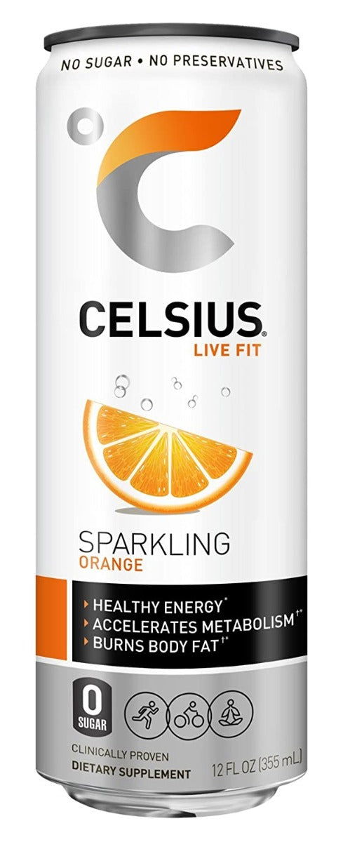 CELSIUS: Live Fit Sparkling Orange, 12 oz - No Brand For Less 