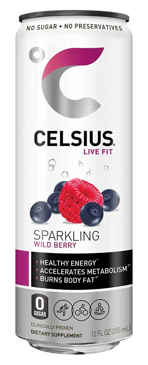 CELSIUS: Live Fit Sparkling Wild Berry, 12 oz - No Brand For Less 
