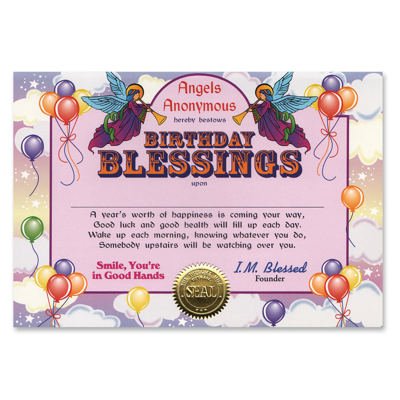 Birthday Blessings Certificate – 5" x 7"