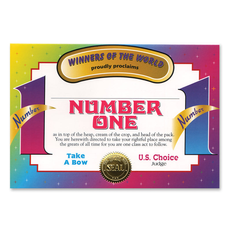 Number One Certificate – 5" x 7" by Beistle for Educational Certificate Greetings