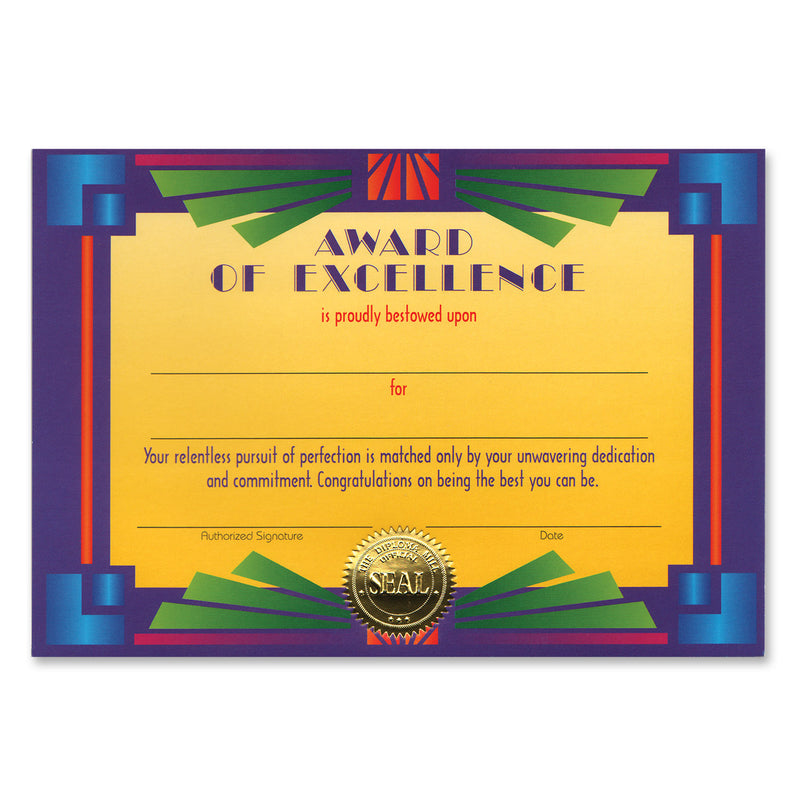 Award Of Excellence Certificate – 5" x 7" by Beistle for Educational Certificate Greetings