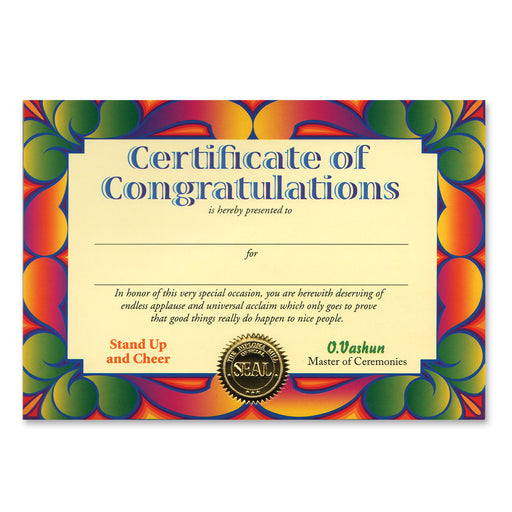 Certificate Of Congratulations – 5" x 7" by Beistle for General Occasion Certificate Greetings