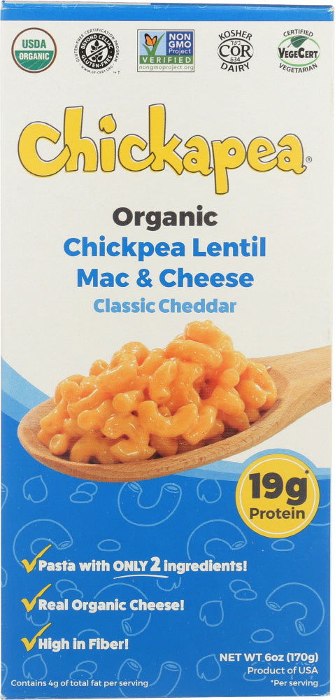 CHICKAPEA: Macaroni N Cheese Cheddar, 6 oz - No Brand For Less 