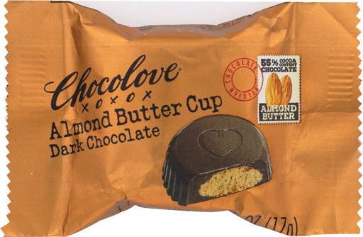 CHOCOLOVE: Almond Butter Cups Dark Chocolate, 0.6 oz - No Brand For Less 