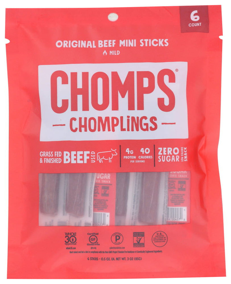 CHOMPS: Original Beef 6Ct Bag, 3 oz - No Brand For Less