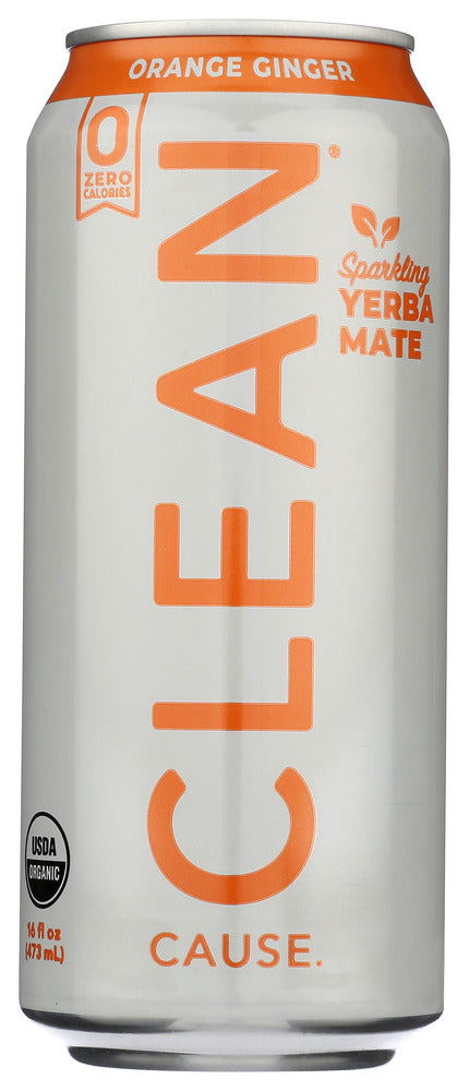 CLEAN CAUSE: Orange Ginger Sparkling Yerba Mate, 16 fo - No Brand For Less