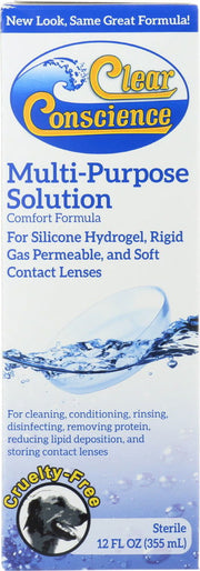 CLEAR CONSCIENCE: Contact Lens Multi Purpose Solution, 12 oz - No Brand For Less