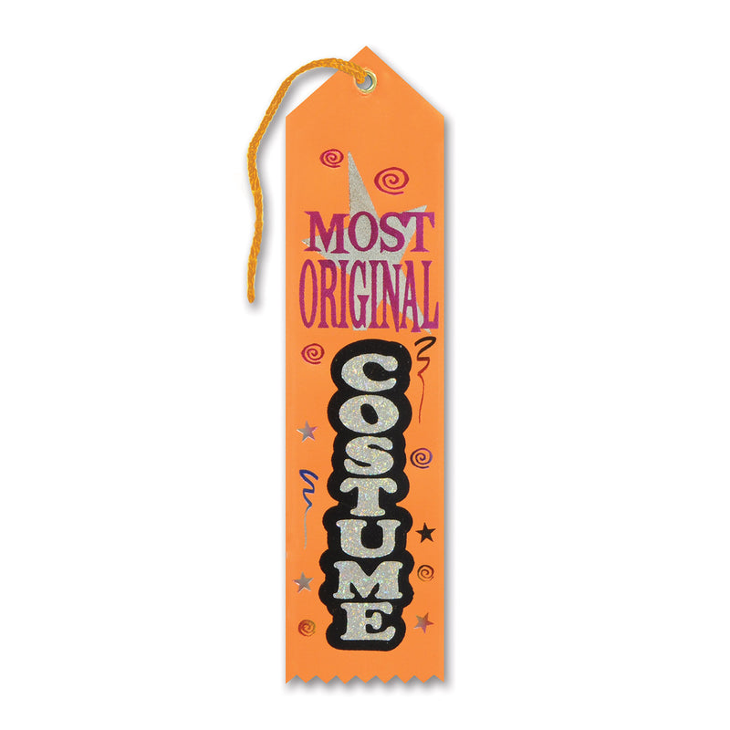 Most Original Costume Award Ribbon – 2" x 8" by Beistle for Halloween Award Ribbons