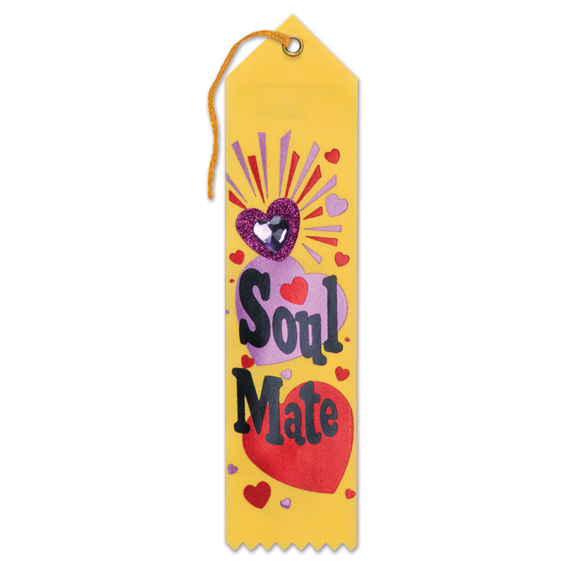 Soul Mate Jeweled Ribbon – 2" x 8" by Beistle for Valentines Award Ribbons