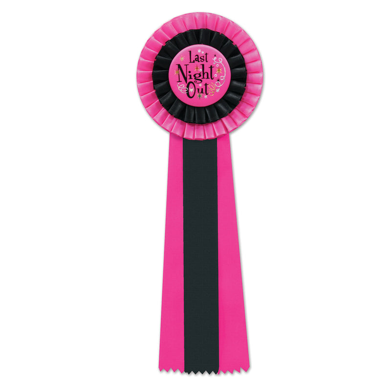 Last Night Out Deluxe Rosette – 4½" x 13½" by Beistle for Bachelorette Deluxe Rosettes