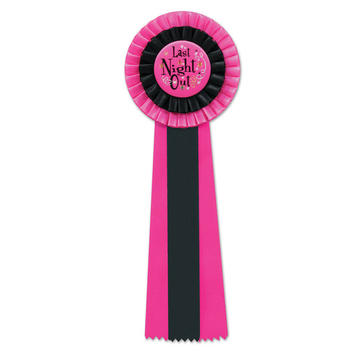 Last Night Out Deluxe Rosette – 4½" x 13½" by Beistle for Bachelorette Deluxe Rosettes