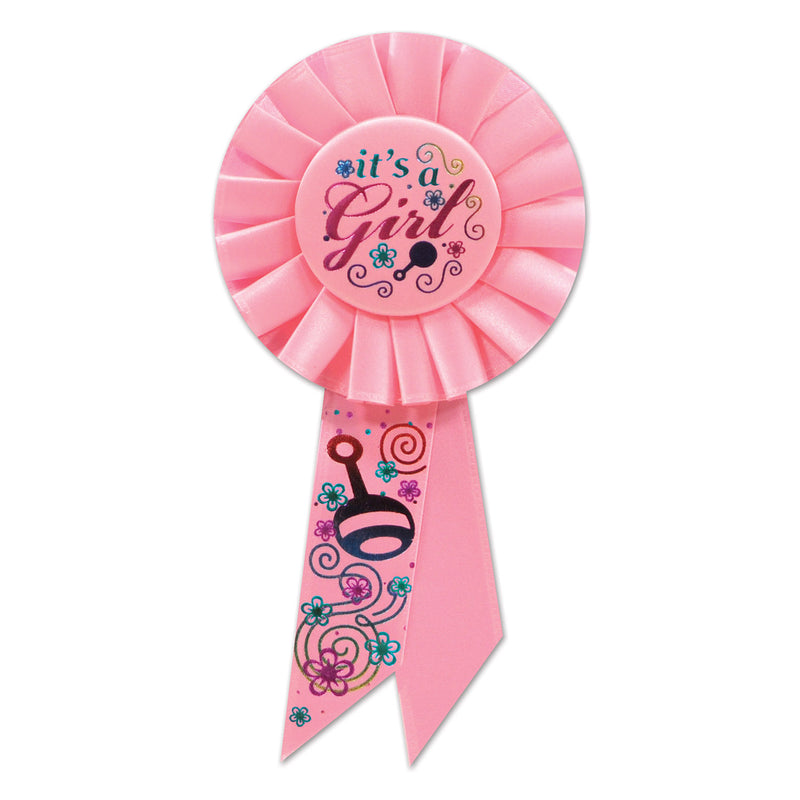It's A Girl Rosette – 3¼" x 6½"