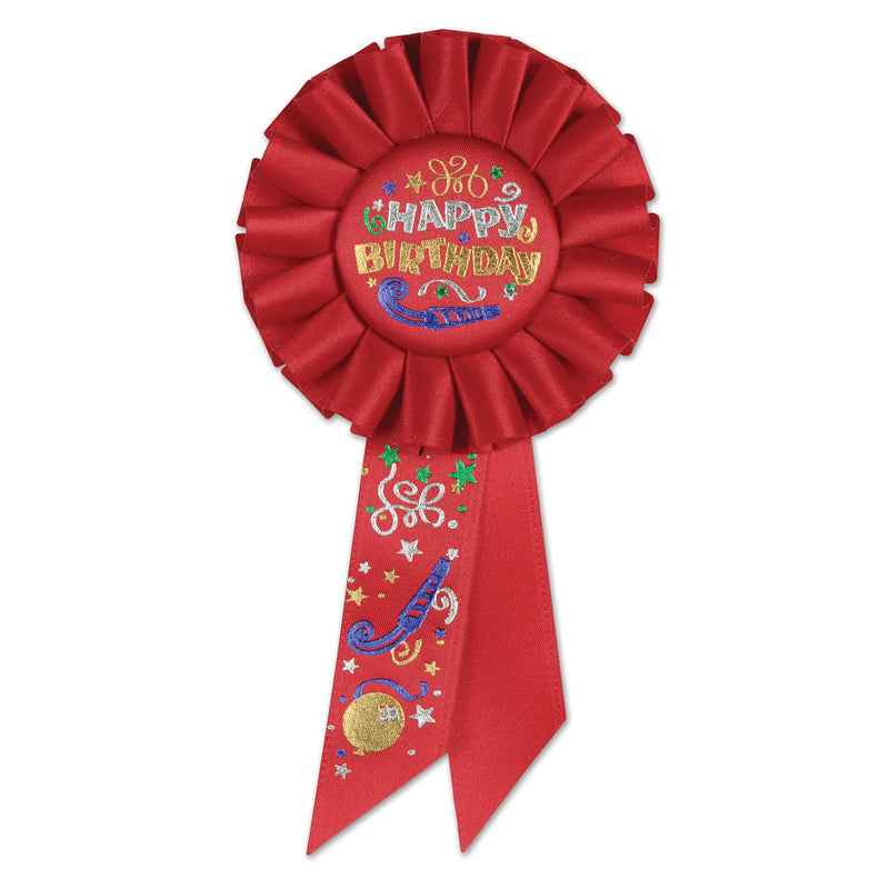 Happy Birthday Rosette – 3¼" x 6½"