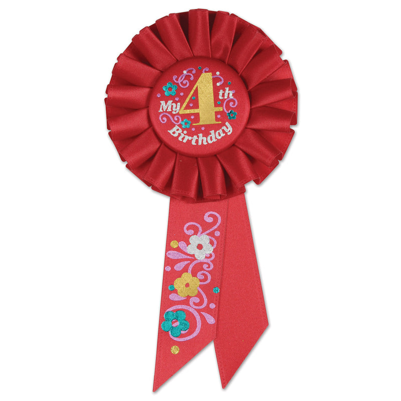 My "4th" Birthday Rosette – 3¼" x 6½"