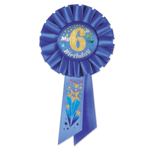 My "6th" Birthday Rosette – 3¼" x 6½" by Beistle for Birthday-Age Specific Rosettes