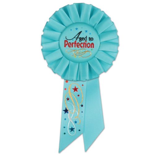 Aged To Perfection Rosette – 3¼" x 6½" by Beistle for Over-The-Hill Rosettes