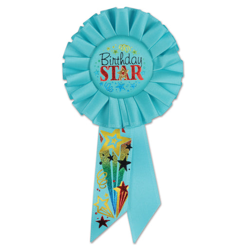 Birthday Star Rosette – 3¼" x 6½" by Beistle for Birthday Rosettes