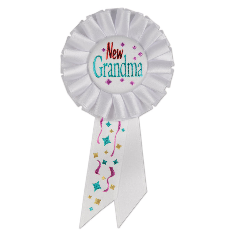 New Grandma Rosette – 3¼" x 6½" by Beistle for Baby Shower Rosettes