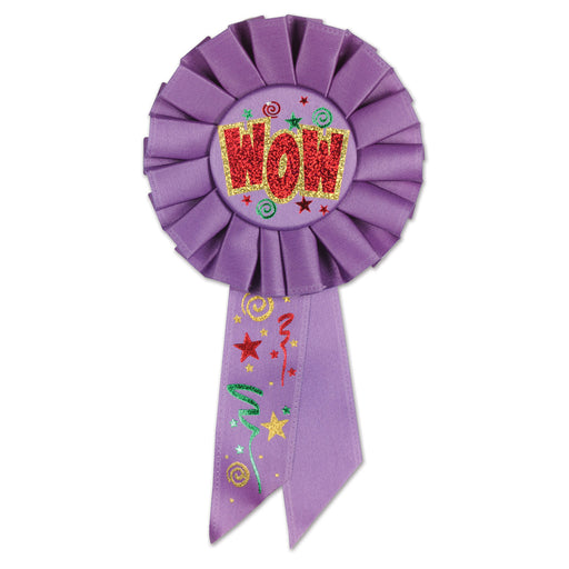Wow Rosette – 3¼" x 6½" by Beistle for General Occasion Rosettes