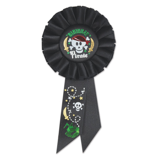 Birthday Pirate Rosette – 3¼" x 6½" by Beistle for Birthday Rosettes