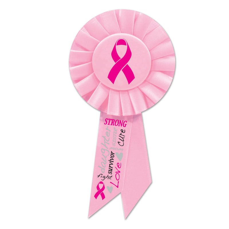 Pink Ribbon Rosette – 3¼" x 6½"