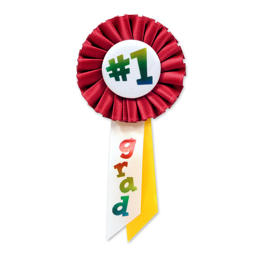 #1 Grad Rosette – 3¼" x 6½" by Beistle for Graduation Rosettes