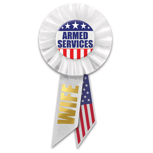 Armed Services Wife Rosette – 3¼" x 6½" by Beistle for Patriotic Rosettes