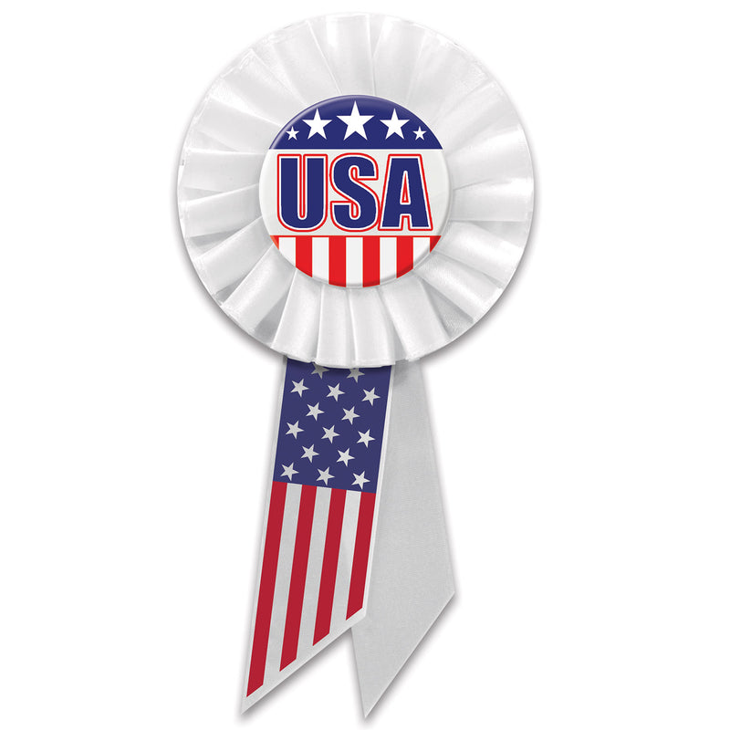 USA Rosette – 3¼" x 6½" by Beistle for Patriotic Rosettes