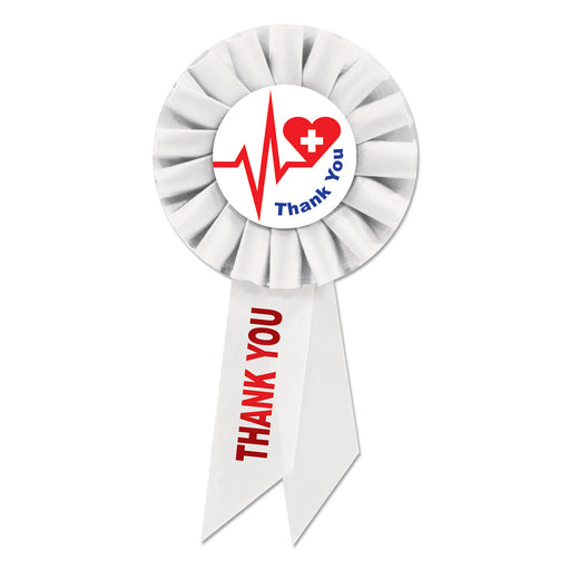 Thank You Health Care Workers Rosette – 3¼" x 6½" by Beistle for Patriotic Rosettes
