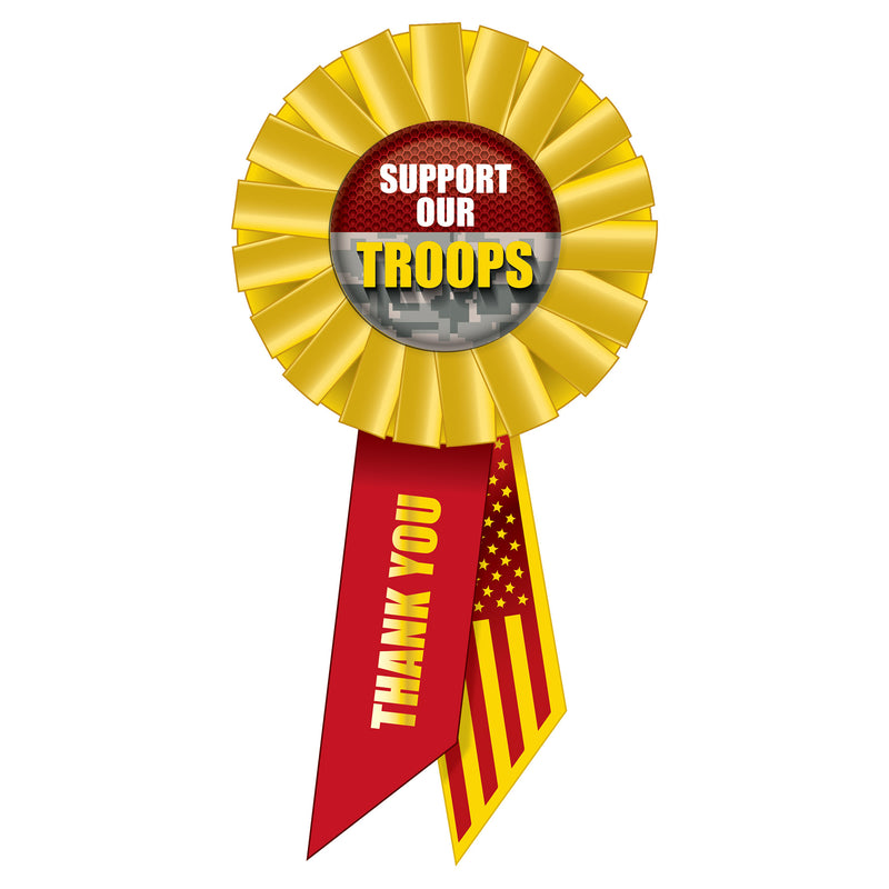Support Our Troops Rosette – 3¼" x 6½" by Beistle for Patriotic Rosettes