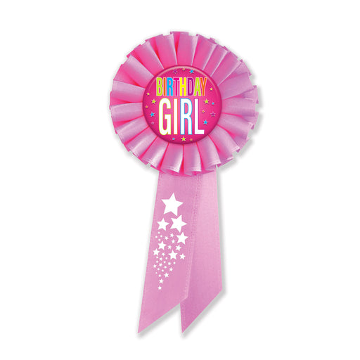 Birthday Girl Rosette – 3¼" x 6½" by Beistle for Birthday Rosettes
