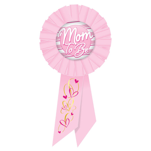 Mom To Be Rosette – 3¼" x 6½" by Beistle for Baby Shower Rosettes