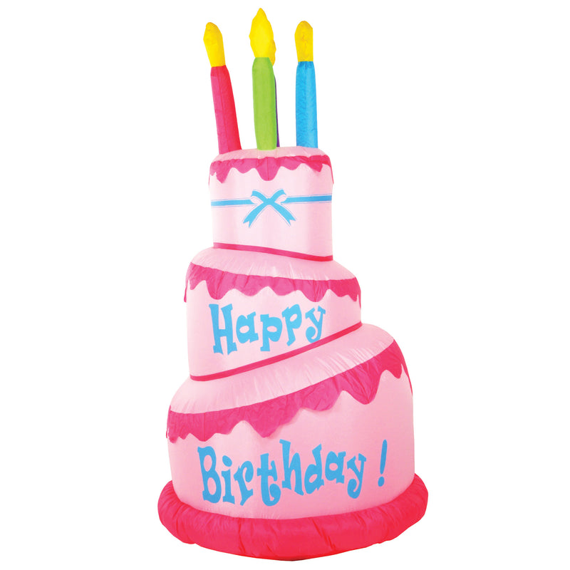 Jumbo Happy Birthday Cake Inflatable – 5' 10" x 3' 2" – (1/Box) by Beistle for Birthday Inflatables