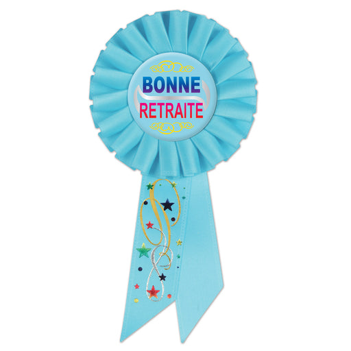 Bonne Retraite (Happy Retirement)Rosette – 3¼" x 6½" by Beistle for Retirement Rosettes