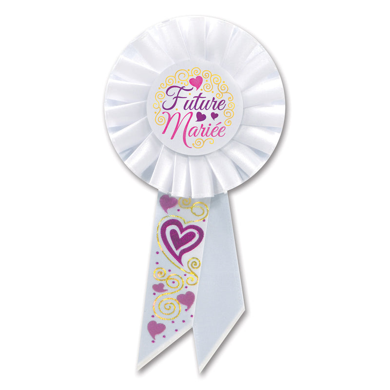 Future Mariee (Bride To Be) Rosette – 3¼" x 6½" by Beistle for Wedding Rosettes