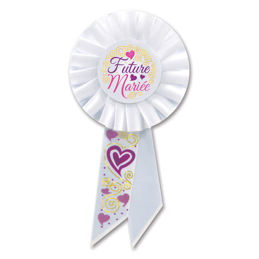 Future Mariee (Bride To Be) Rosette – 3¼" x 6½" by Beistle for Wedding Rosettes